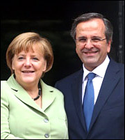 Σε εξέλιξη η συνάντηση Σαμαρά - Μέρκελ