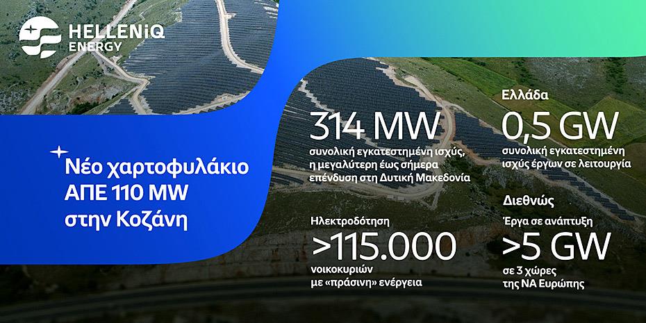 HELLENiQ ENERGY: Η εταιρεία προωθεί την ανάπτυξή της στις ΑΠΕ με την εξαγορά ενός νέου φωτοβολταϊκού πάρκου στην Κοζάνη