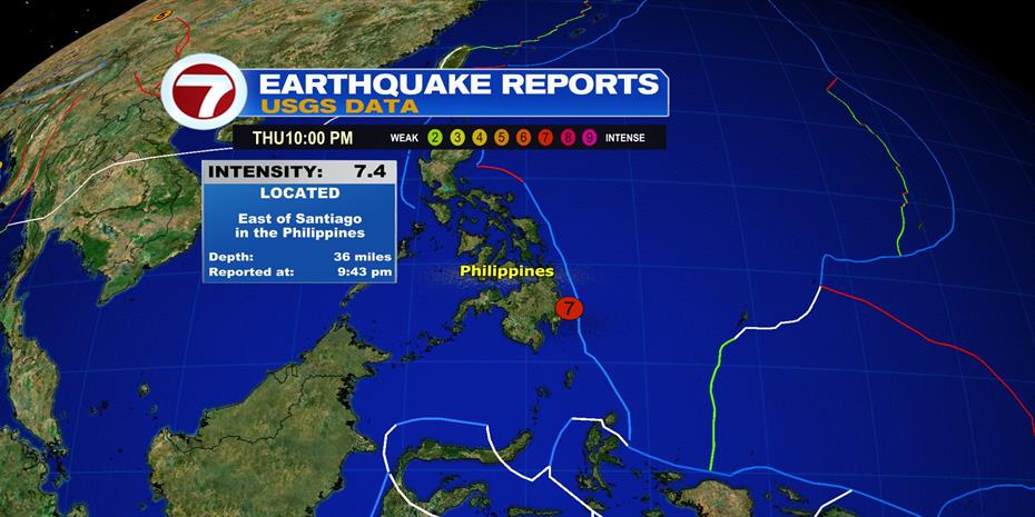 Ισχυρός σεισμός πάνω από 7 Ρίχτερ στις Φιλιππίνες