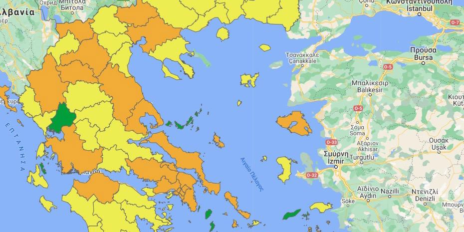 Κορωνοϊός: Επέστρεψε ο χάρτης με τα τέσσερα χρώματα