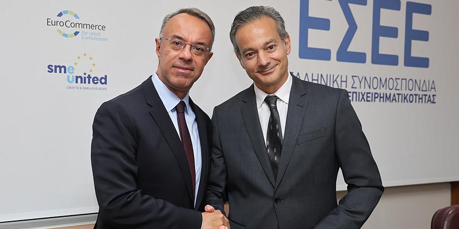 Επίσκεψη Χρ. Σταϊκούρα στην Ελληνική Συνομοσπονδία Εμπορίου και Επιχειρηματικότητας