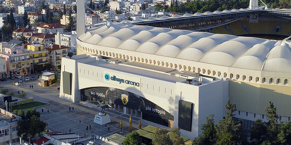 Allwyn Arena: Ολοκληρώθηκε το rebranding στο γήπεδο της ΑΕΚ